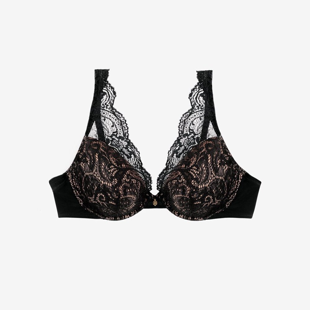 ThirdLove Lace Contour Plunge Bra Size 36Hblack / 36H